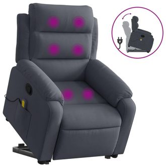 vidaXL Vidaxl - Sill&oacute;n Reclinable De Masaje Elevable Terciopelo Gris Oscuro