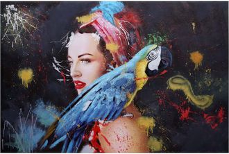 Hhg Hhg - Nunca Usado] Pintura Al &Oacute;leo Mujer 764, Pintura Mural Lienzo, Pintado A Mano Mural Xl, 80x120cm