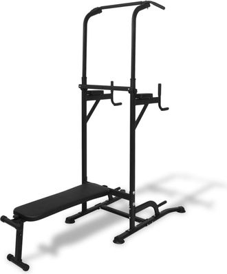 vidaXL Vidaxl - M&aacute;quina De Musculaci&oacute;n Power Tower Con Banco De Abdominales
