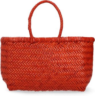 Dragon Diffusion Triple Jump Woven Red Leather Handbag Bag