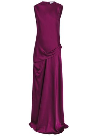 Stella McCartney Stella Mccartney Draped Satin-crepe Gown - Dark Red - 42 (UK10 / S)