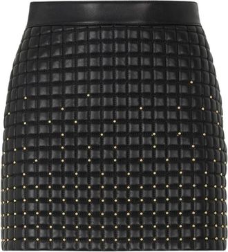 Roberto Cavalli Studded Leather Miniskirt - Dames - Korte rokken - Zwart - XS - Rokken