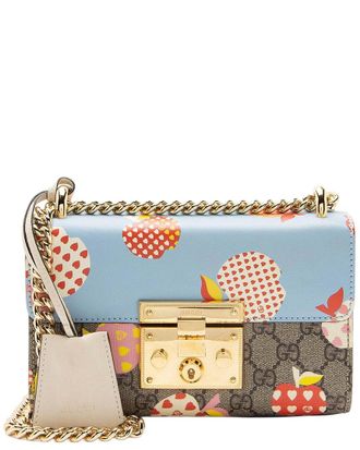 Gucci Gg Supreme Les Pommes Padlock Small Shoulder Bag (Authentic Pre-Loved)
