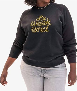 Clare Vivier Le Weekend Sweatshirt In Black Marigold