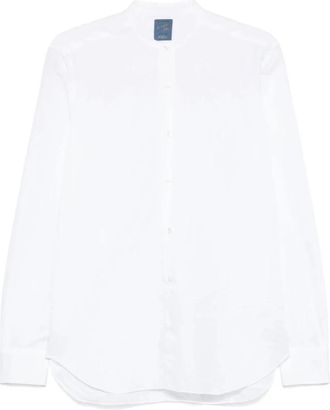 Barba Overhemden, Heren, Wit, 4Xl, Witte Overhemd met Bandkraag en Knoopmanchetten