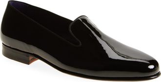 Ralph Lauren Purple Label Alonzo Patent Leather Loafer in Black at Nordstrom, Size 12