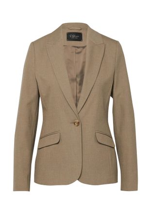 s.Oliver Black Label Jackenblazer S.OLIVER BLACK LABEL, Damen, Gr. 36, schwarz beige, Web, Obermaterial: 62% Polyester, 33% Viskose, 5% Elasthan, meliert, unifarben, slim 