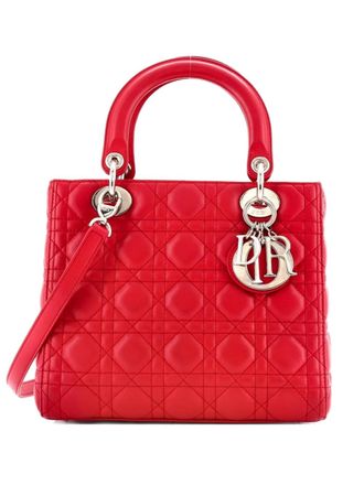 Dior Lady Dior Bag Cannage Quilt Lambskin Medium satchel - Rood