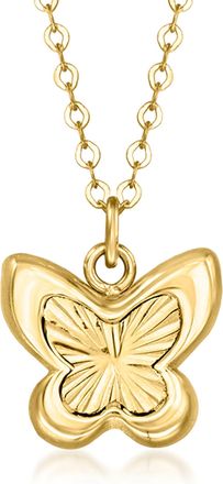Ross-Simons Italian 10kt Yellow Gold Puffed Butterfly Necklace