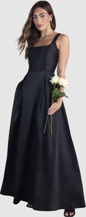 Coast Scoop Neck Full Skirted Twill Maxi Dress in Black at Nordstrom, Size 10