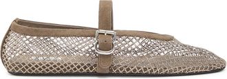 Alaia Embellished-mesh Ballet Flats - Silver - 36 (IT36 / UK3)