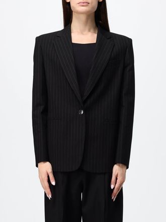 Andamane Pinstriped Single-Breasted Blazer with Peak Lapels