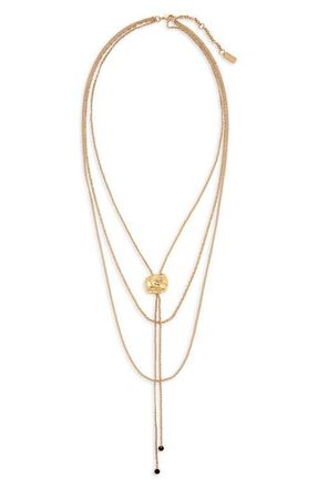 Chlo&eacute; Sculpt Layered Statement Necklace in Vintage Gold at Nordstrom