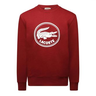 Lacoste Heren Sweatshirt met Ronde Hals en Logo (Rood)