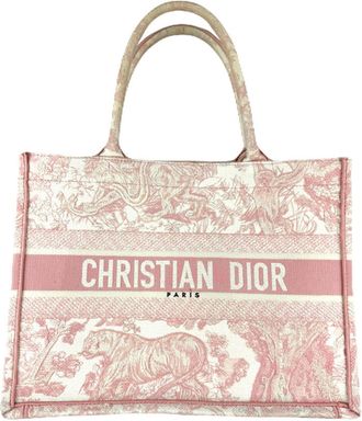 Dior Pink Canvas Handbag Tote Bag (Pre-Owned)