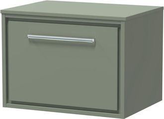 Balterley Balterley 600mm Framed Design Wall Hung Single Drawer Vanity with Worktop - Fern Green