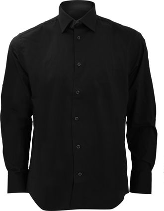Russell Athletic Russell Collectie Heren Lange Mouwen Gemakkelijk Onderhoud Aangepast Shirt (Zwart)