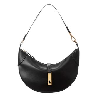 Polo Ralph Lauren Tassen, Dames, Zwart, ONE Size, Leer, Shoulder Bags