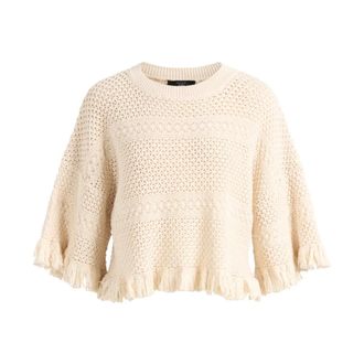 Max Mara Round-neck Knitwear, female, White, Size: S Wkdpalato Oversize Jumper