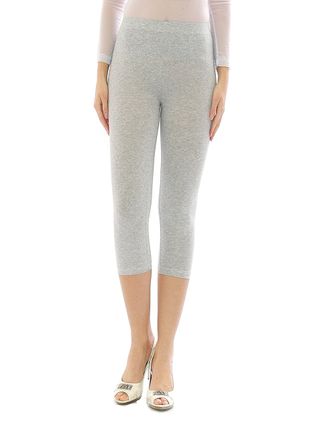 YESET Womens Capri 3/4 Leggings Cotton Pants Underwear High Waist - Grey Light, L