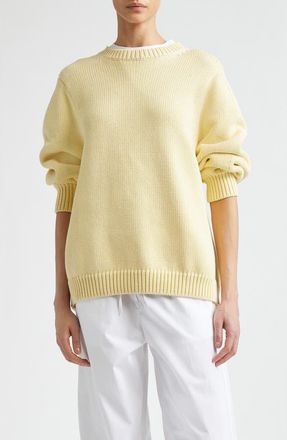 Toteme Oversize Organic Cotton Sweater in Buttercup at Nordstrom, Size Medium