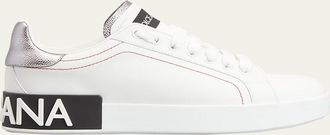 Dolce & Gabbana Leather Logo Low-Top Sneakers