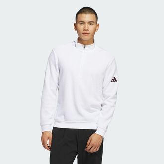 adidas adidas Performance Mens Ultimate365 Terry Cloth Quarter-Zip Pullover - White - Size 2XL