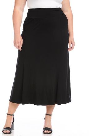 Karen Kane Jersey Midi Skirt in Black at Nordstrom, Size 0X