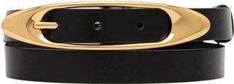 Patrizia Pepe Heupriem van leer met sculpturale gesp - Dames - Accessoires - Zwart - Maat: M Leer