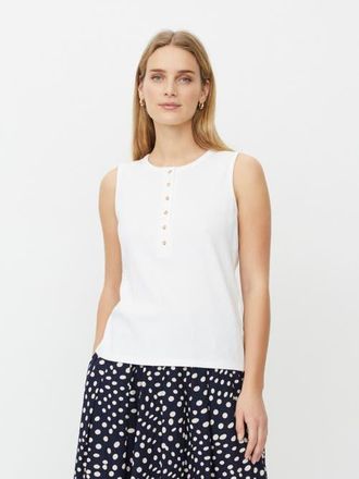 Masai MaEmelina Button Up Vest Top in White at Nordstrom, Size Xx-Large