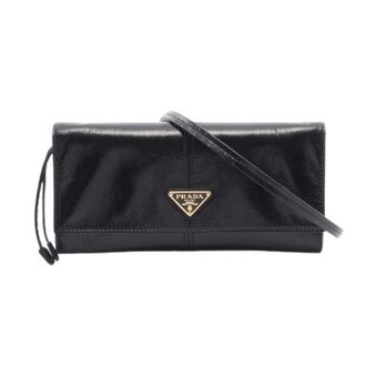 Prada Pre-owned Leren Schoudertas - Dames - Pre-owned - Zwart - Maat: ONE Size Leer