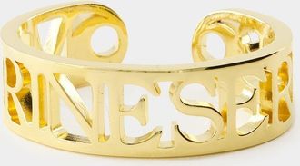 Marine Serre Womens Insert Bracelet - Mustard Brass - Size Large