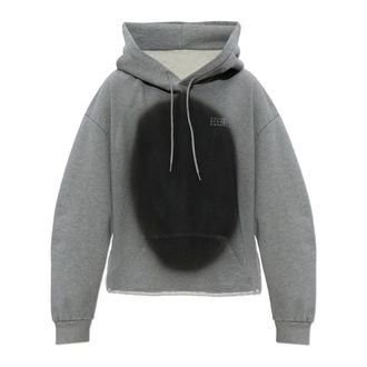 Maison Margiela Hoodies & sweatvesten, Dames, Grijs, S, Katoen, Spray Hoodie