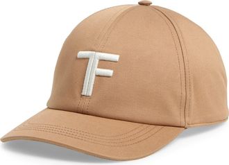 Tom Ford Cotton Twill Baseball Cap in 3Bw09 Sand/Cream at Nordstrom, Size Medium