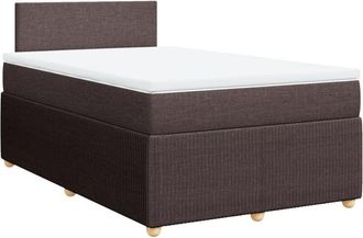vidaXL Cama Box Spring Con Colch&oacute;n Tela Marr&oacute;n Oscuro 120x190 Cm Vidaxl