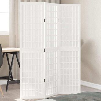 vidaXL Divisorio Ambienti 3Pannelli Bianco Legno Massello di Paulownia - Vidaxl