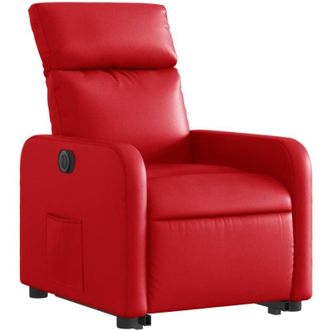 vidaXL Vidaxl - Sill&oacute;n Elevable El&eacute;ctrico Cuero Artificial Rojo