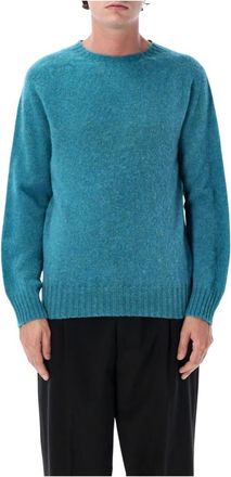 Howlin Shetland Sweater - Heren - Ronde hals truien - Blauw - M - Wol - Truien & Vesten