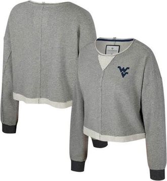 Colosseum Womens Colosseum Charcoal West Virginia Mountaineers Magnum Scoop Neck Cropped Pullover Sweatshirt at Nordstrom, Size Xx-Large