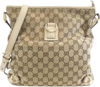 Gucci Pre-owned Cross Body Bags, female, Beige, Size: ONE SIZE Pre-owned Vintage Canvas Cross Body Bag