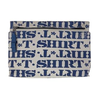 Loewe Blue White Leather Clutch Bag (Pre-Owned)