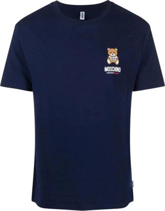 Moschino Teddy Bear Print Navy Blue T-shirt - Heren - T-shirts - Blauw - S - Tops