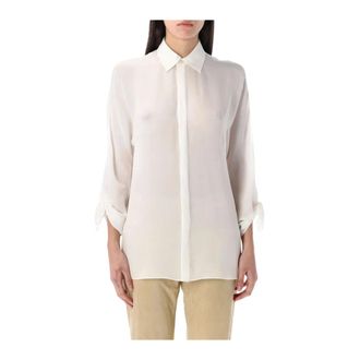 Polo Ralph Lauren Shirts, female, White, 2XS, White Silk TieCuff Blouse