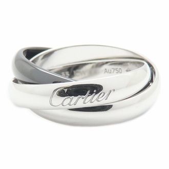 Cartier Trinity Silver Black White Gold (18K) Ceramic Band Ring (Pre-Owned)