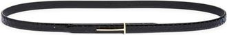 Tom Ford Skinny Python Embossed Leather Belt in Black at Nordstrom, Size 100
