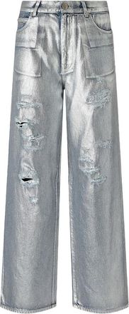 Pinko Metallic Distressed Jeans