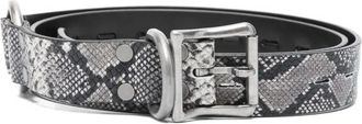 Martine Rose Cintura con stampa pelle di serpente - Grigio
