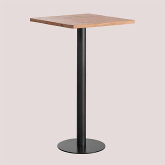 Sklum Mesa Alta De Bar Cuadrada En Madera De Acacia Macchiato Sklum