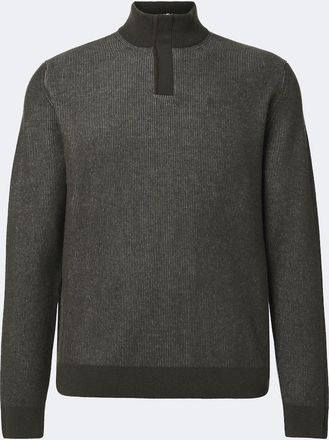 Incotex Ribbed-knit virgin wool half-zip sweater