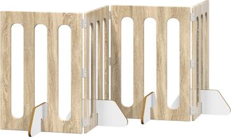 vidaXL Valla Plegable Para Mascotas 4 Uds. Roble Sonoma Vidaxl
